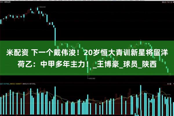 米配资 下一个戴伟浚！20岁恒大青训新星将留洋荷乙：中甲多年主力！_王博豪_球员_陕西
